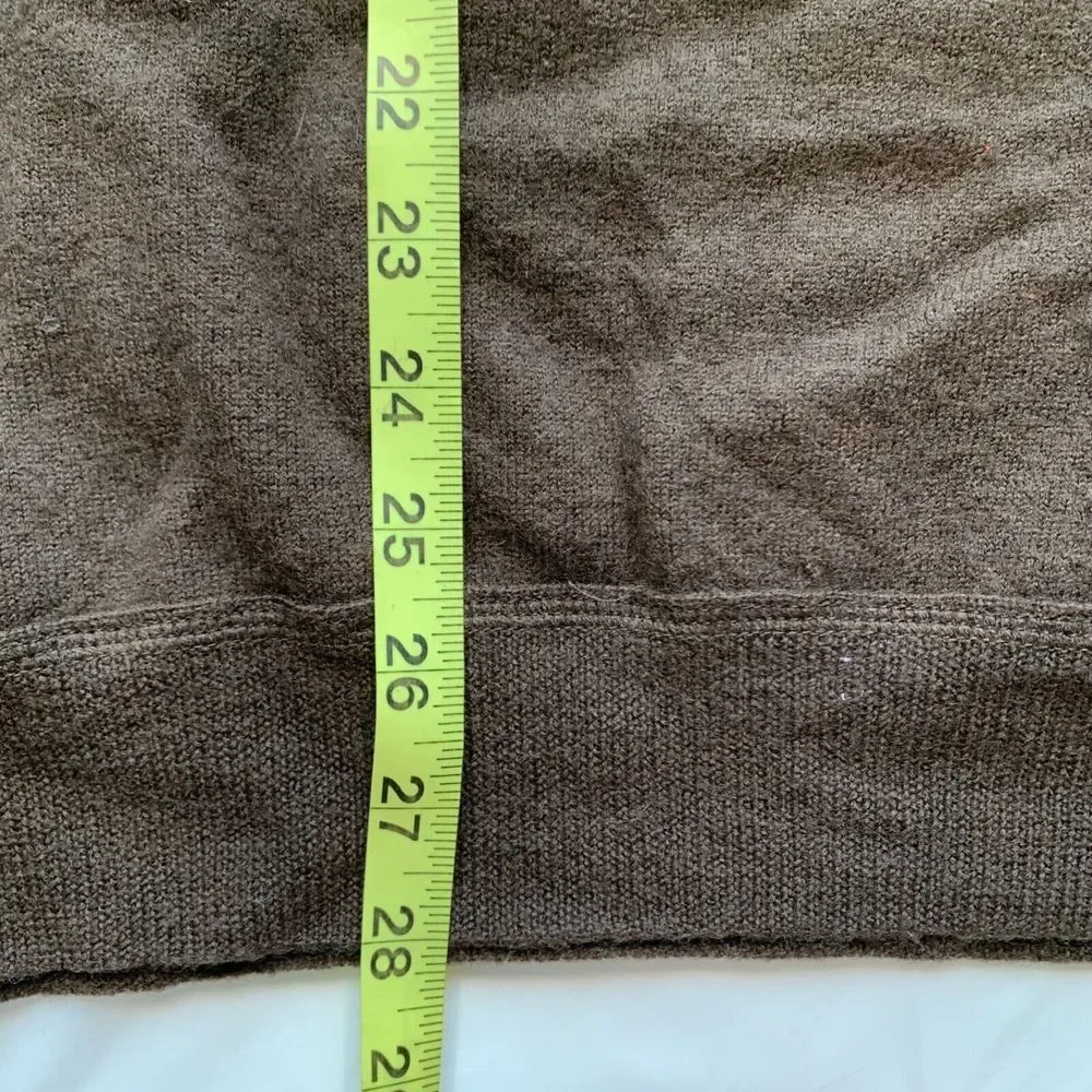 Banana Republic 100% Wool Sweater Pullover Knit 1/4 Zip‎ Striped Thick Brown XL